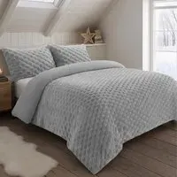 Double Size Chunky Popcorn Duvet Set - Silver
