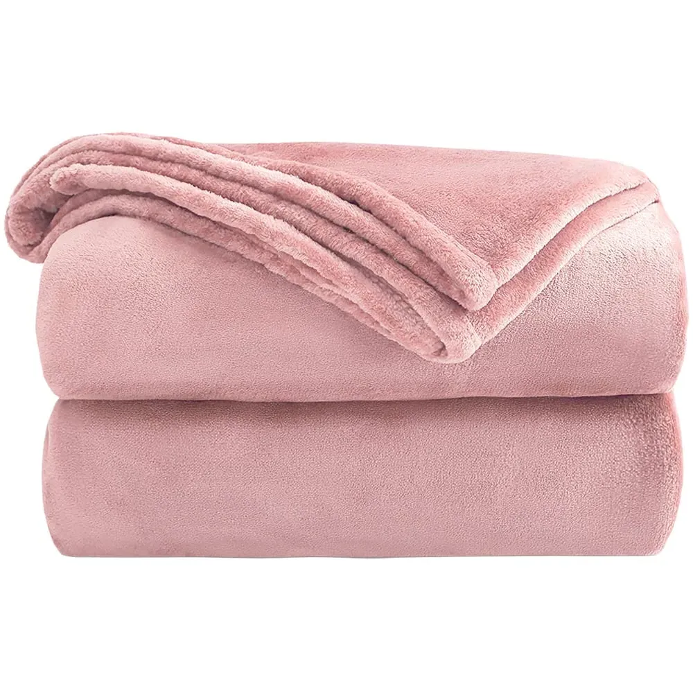 Flannel Faux Mink Throw - Blush image