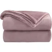 Flannel Faux Mink Throw - Mauve