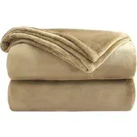 Flannel Faux Mink Throw - Mink