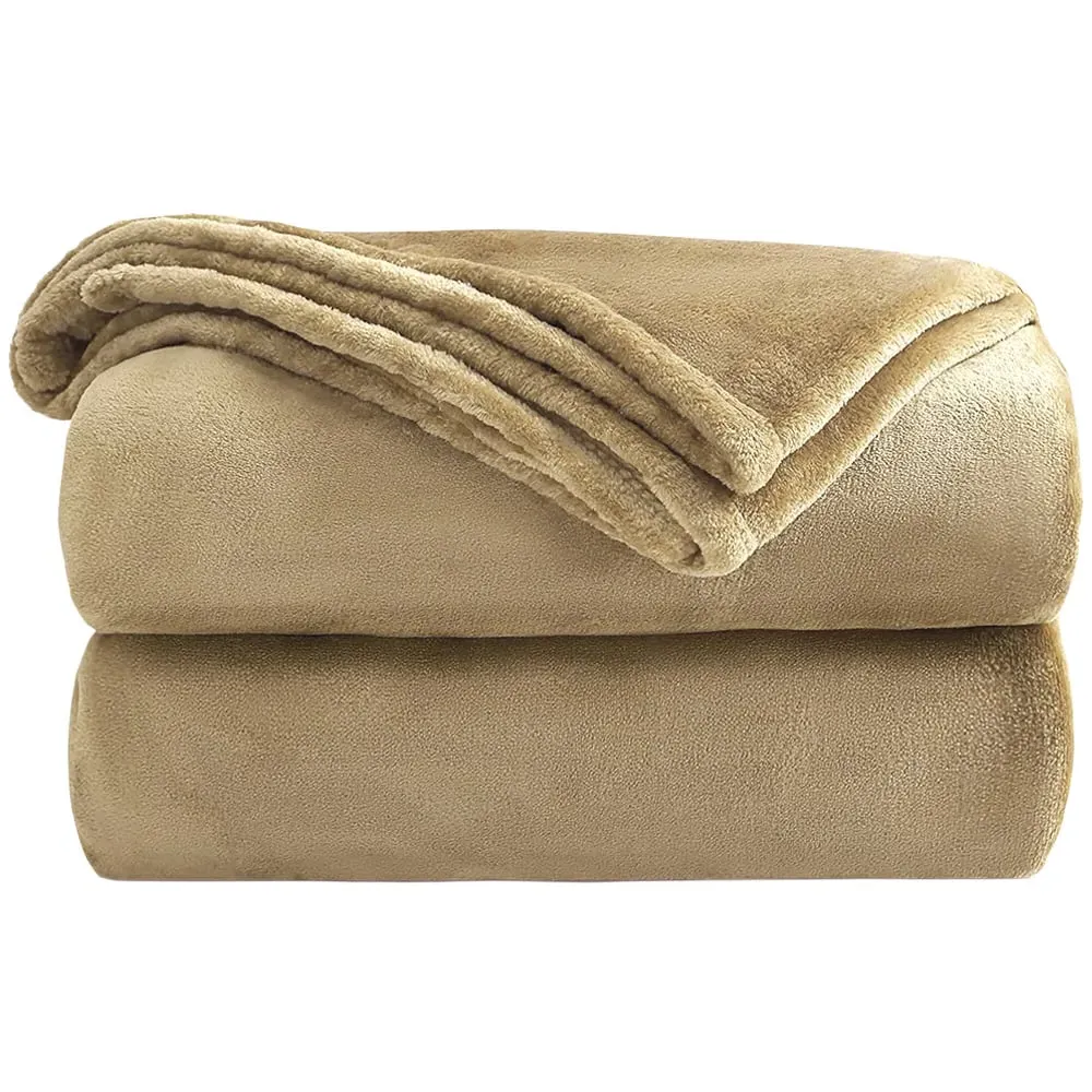 Flannel Faux Mink Throw - Mink