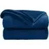 Flannel Faux Mink Throw - Navy