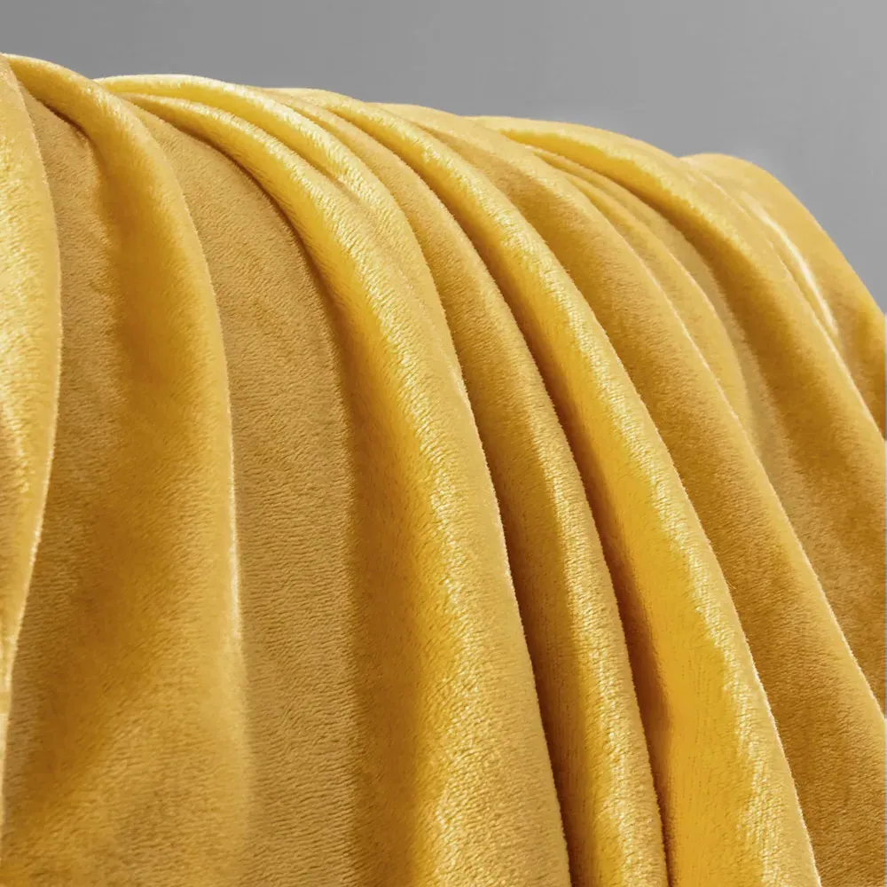 Flannel Faux Mink Throw - Ochre