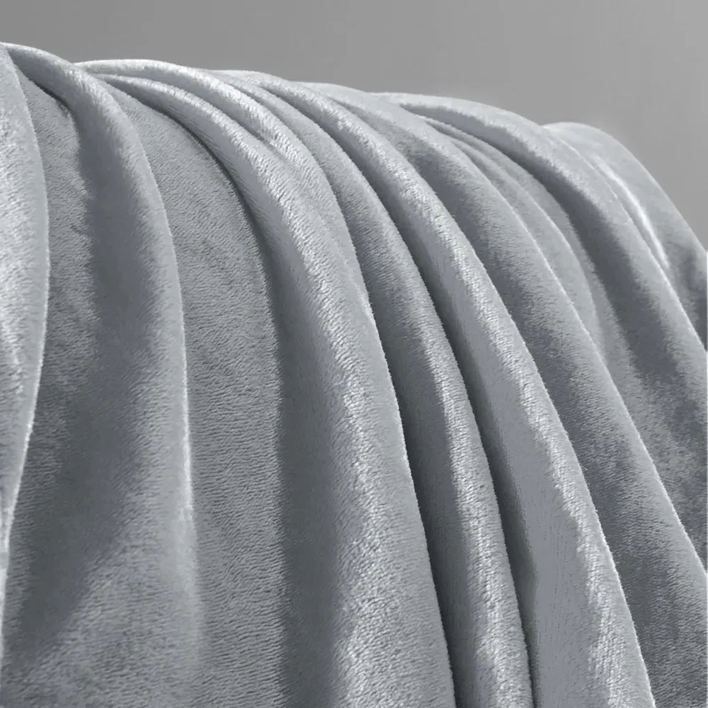 Flannel Faux Mink Throw - Silver