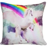 Flying Unicorn Rainbow Filled Cushion 2 Pack - Multi