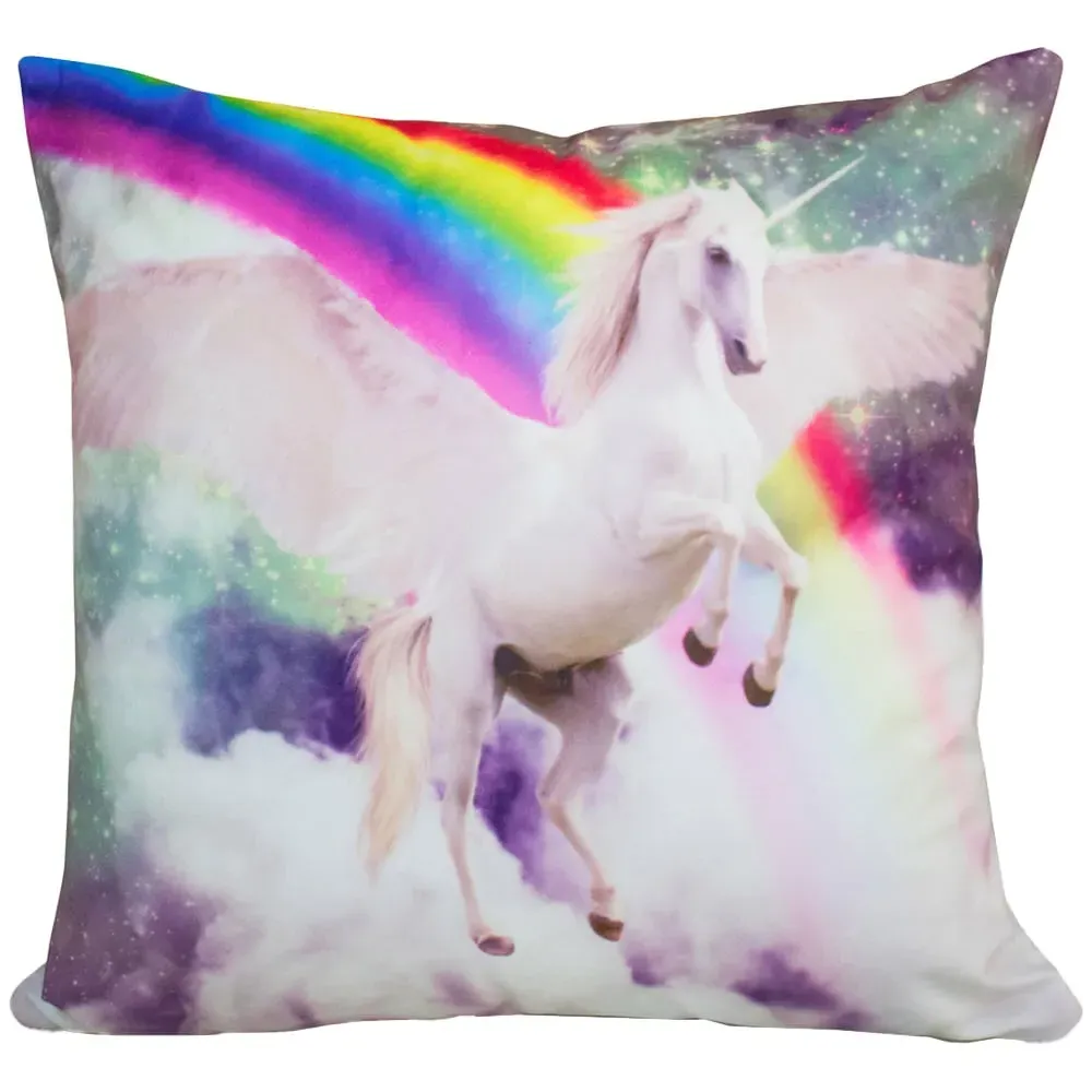 Flying Unicorn Rainbow Filled Cushion 2 Pack - Multi image