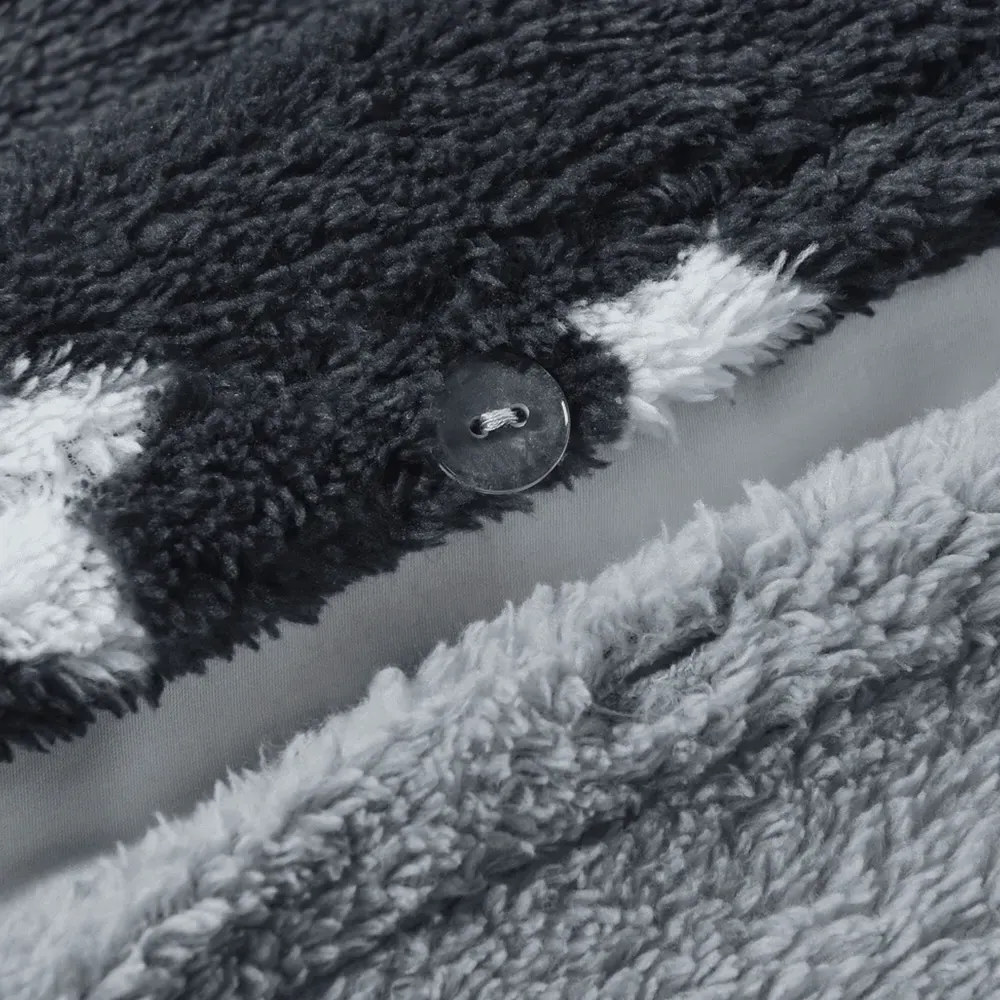 Galaxy Double Teddy Duvet Set - Grey, Fleece