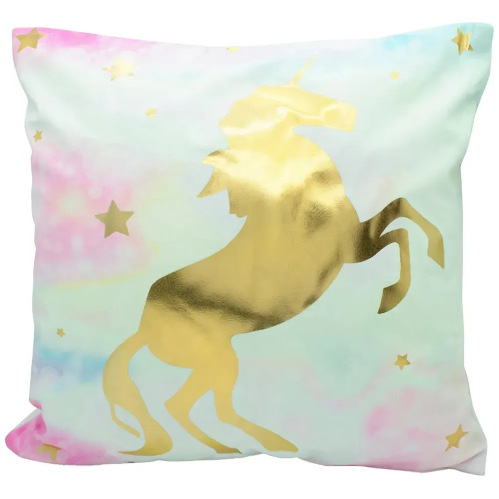 Golden Unicorn Filled Cushion 2 Pack - Multi