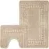 Greek Key Bath Mat Set - Beige, Polypropylene