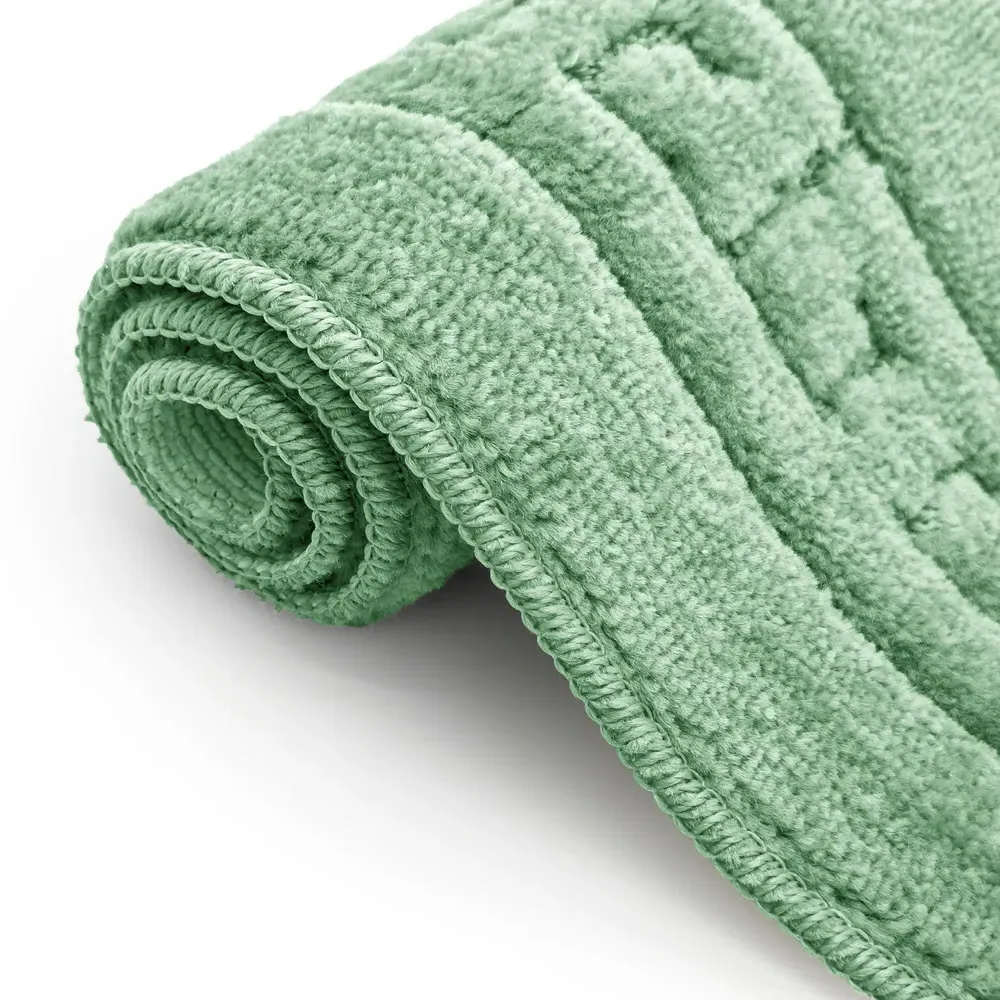 Greek Key Bath Mat Set - Green, Polypropylene