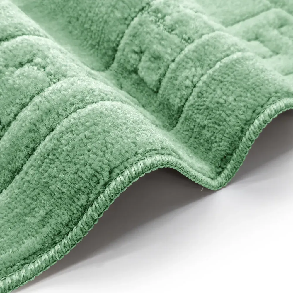 Greek Key Bath Mat Set - Green, Polypropylene