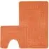 Greek Key Bath Mat Set - Orange