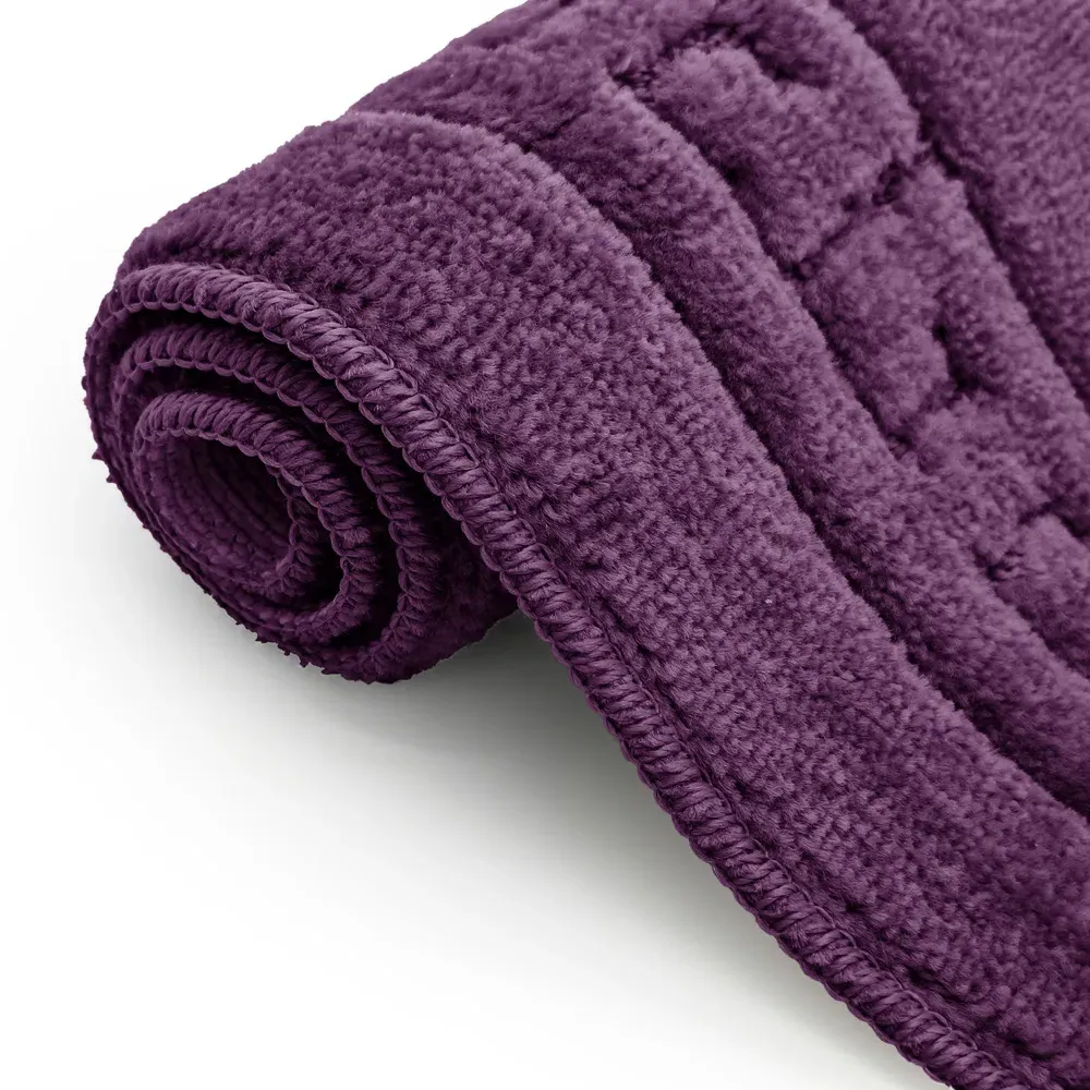 Greek Key Bath Mat Set - Purple, Polypropylene