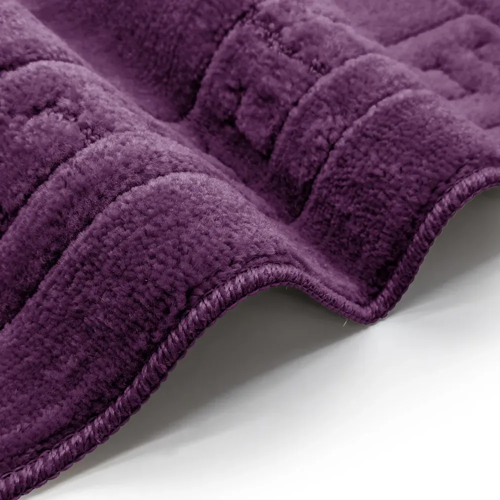 Greek Key Bath Mat Set - Purple, Polypropylene