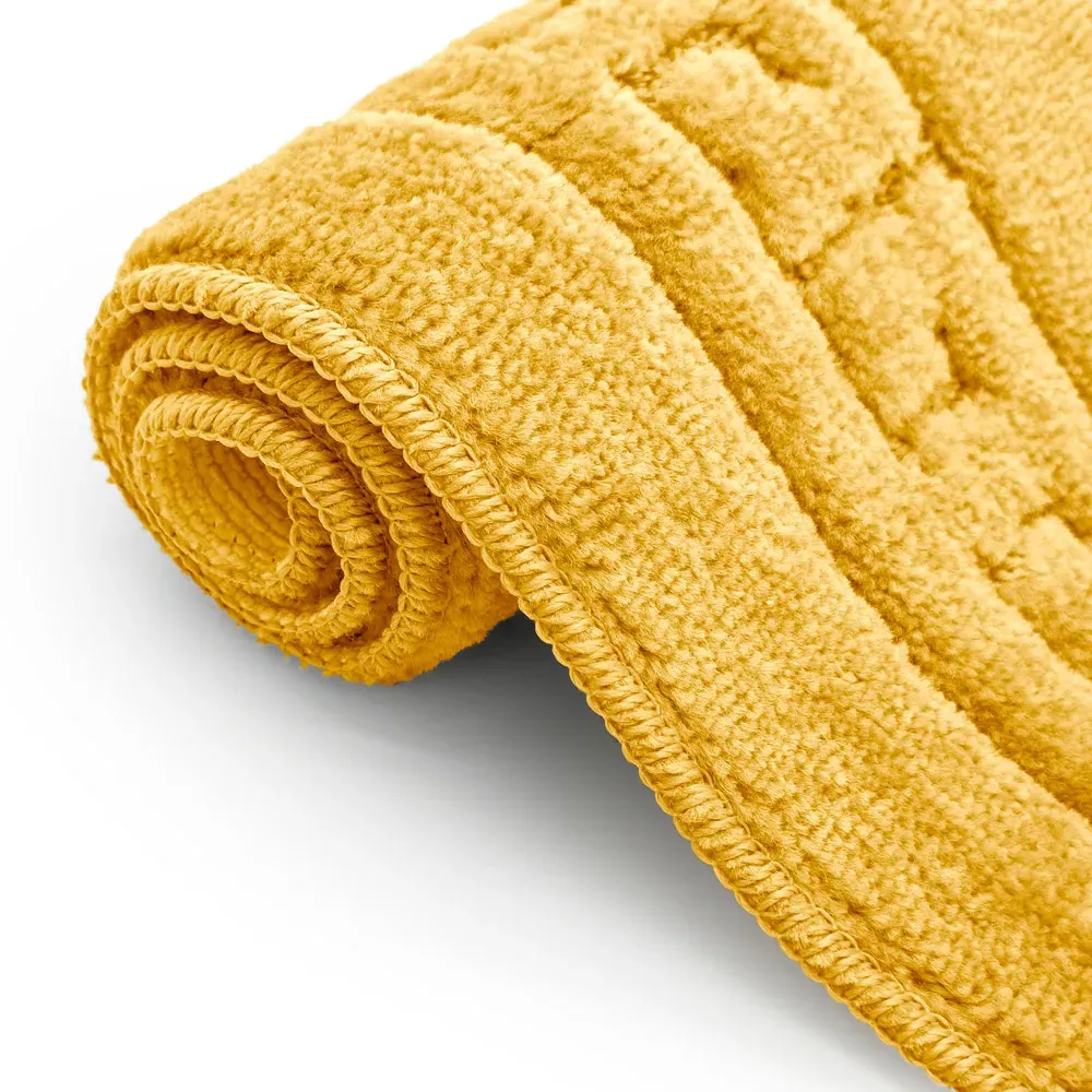 Greek Key Bath Mat Set - Yellow, Polypropylene