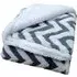 Grey Chevron Sherpa Throw - Grey, Polyester
