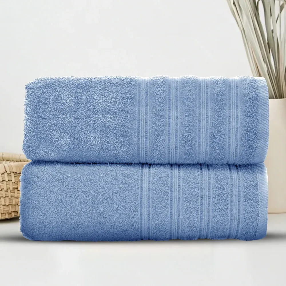 Hampi Bath Towel Set of 2 - Blue, Cotton