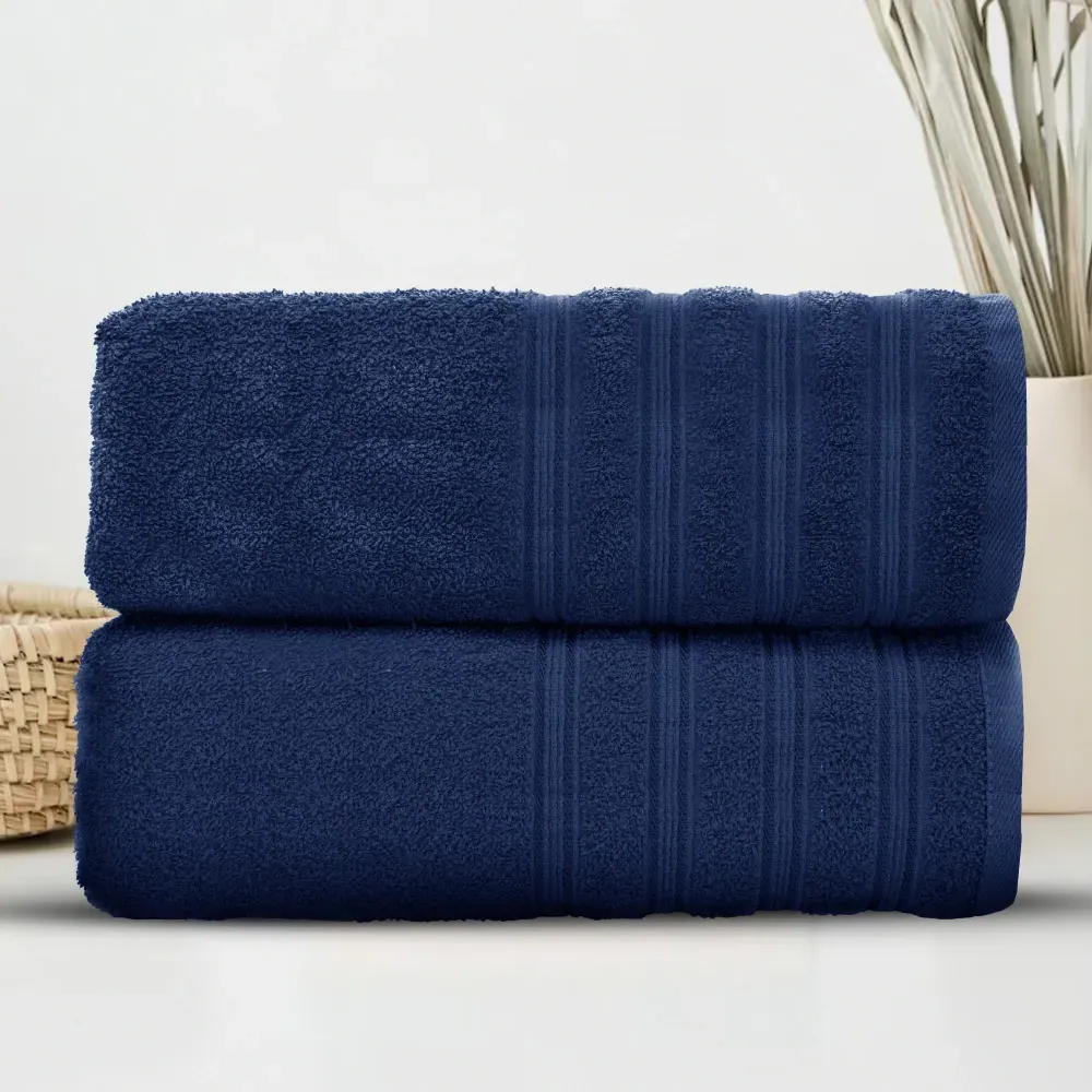 Hampi Bath Towel Set of 2 - Navy, Cotton