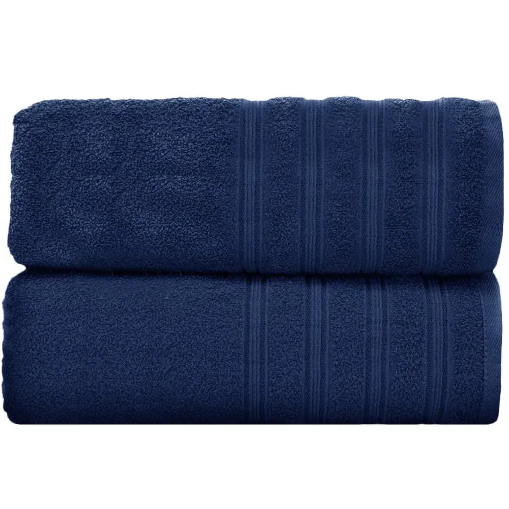 Hampi Bath Towel Set of 2 - Navy, Cotton