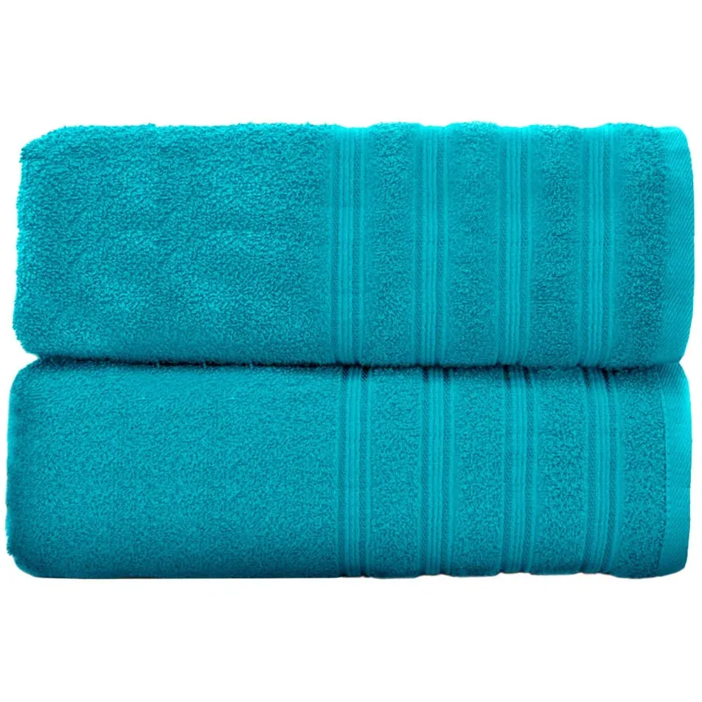 Hampi Bath Towel Set of 2 - Teal, Cotton