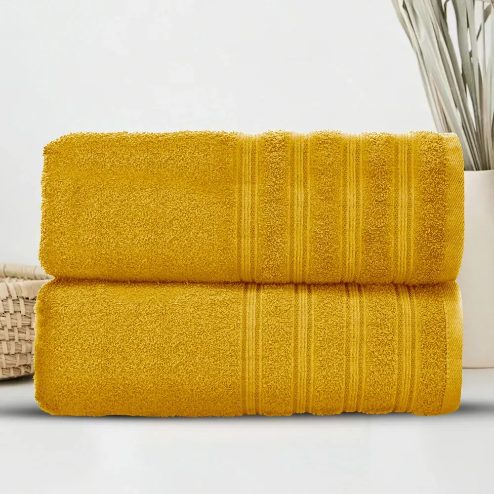 Hampi Bath Towel Set of 2 - Yellow, Cotton
