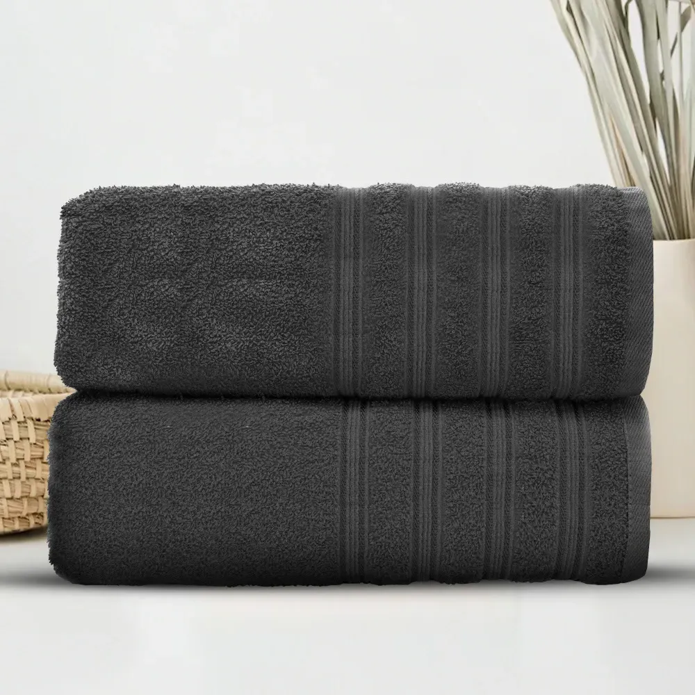 Hampi Cotton Bath Sheet Set of 2 - Charcoal