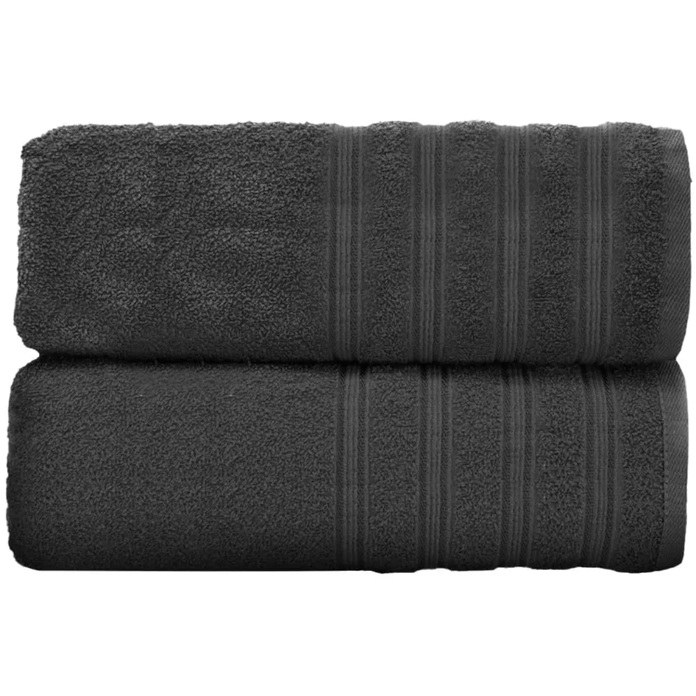 Hampi Cotton Bath Sheet Set of 2 - Charcoal
