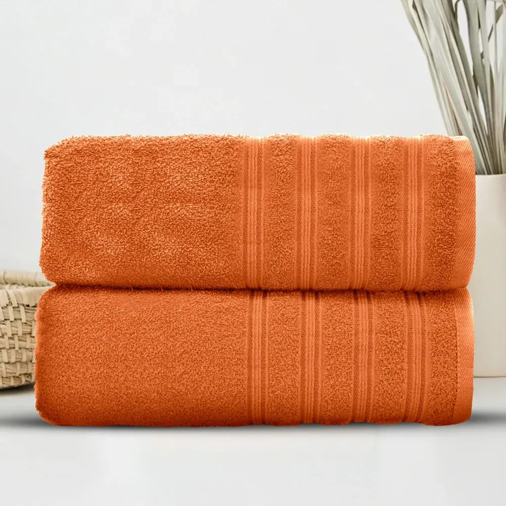 Hampi Cotton Bath Sheet Set of 2 - Orange