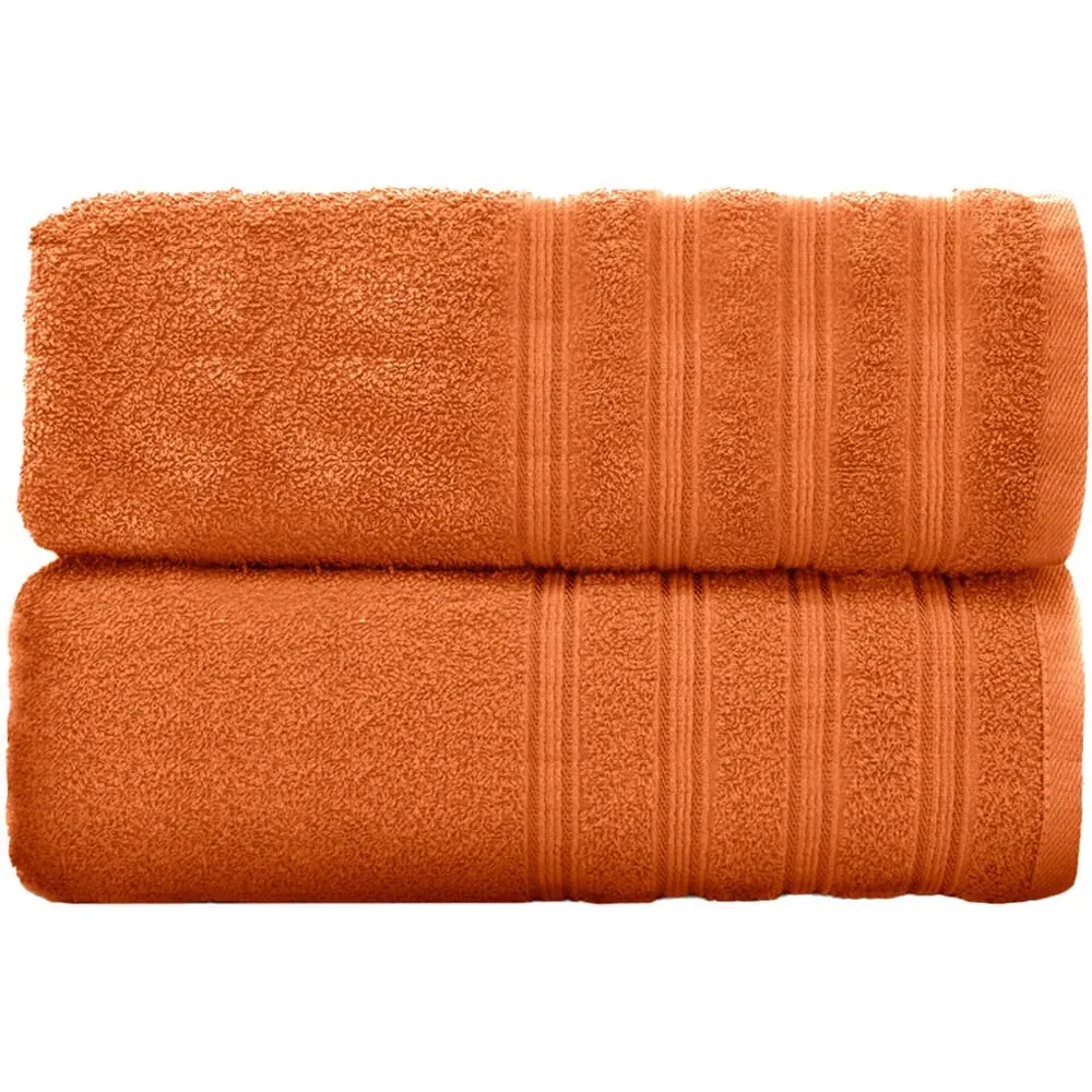 Hampi Cotton Bath Sheet Set of 2 - Orange