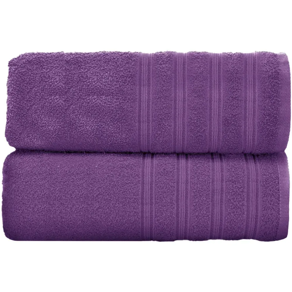 Hampi Cotton Bath Sheet Set of 2 - Purple