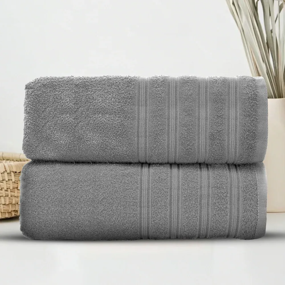 Hampi Cotton Bath Sheet Set of 2 - Silver