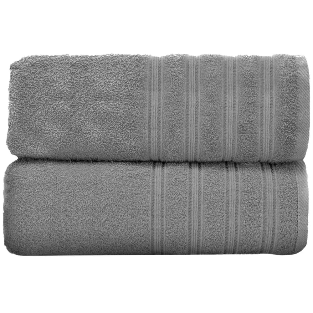 Hampi Cotton Bath Sheet Set of 2 - Silver