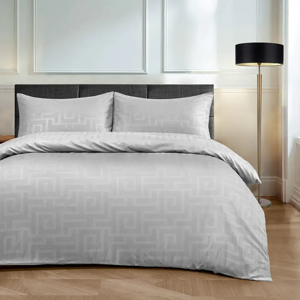 Helios Super King Size Duvet Set - Silver