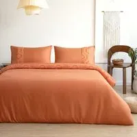 Hex Single Tufted Duvet Set - Orange, Polyester