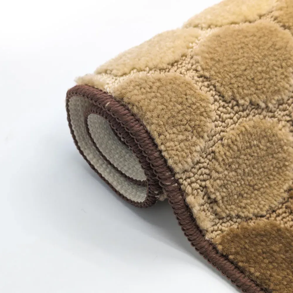 Hex Stripe Bath Mat Set - Brown, Polypropylene