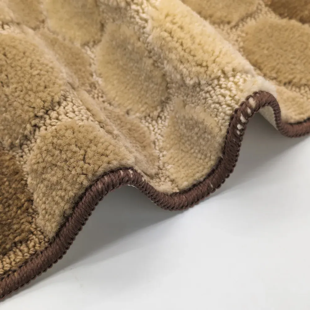 Hex Stripe Bath Mat Set - Brown, Polypropylene