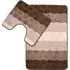 Hex Stripe Bath Mat Set - Brown, Polypropylene