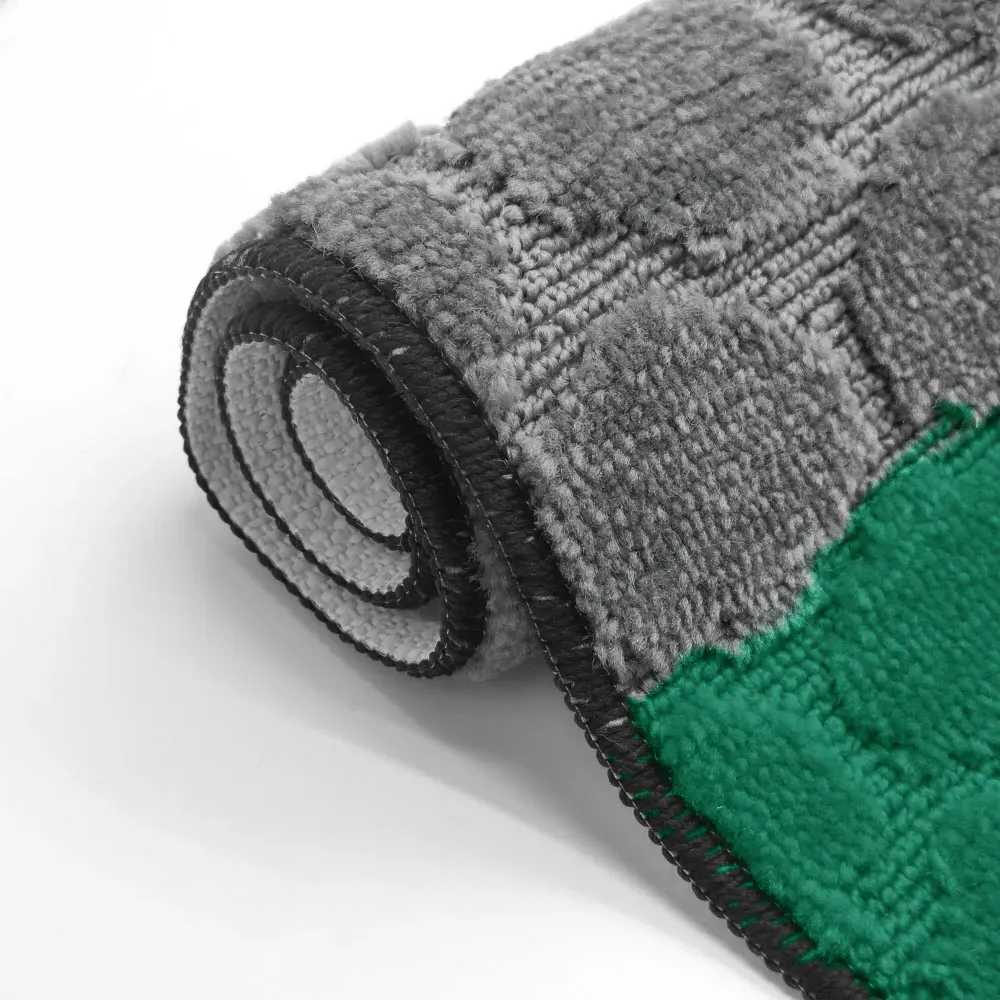 Hex Stripe Bath Mat Set - Green, Polypropylene