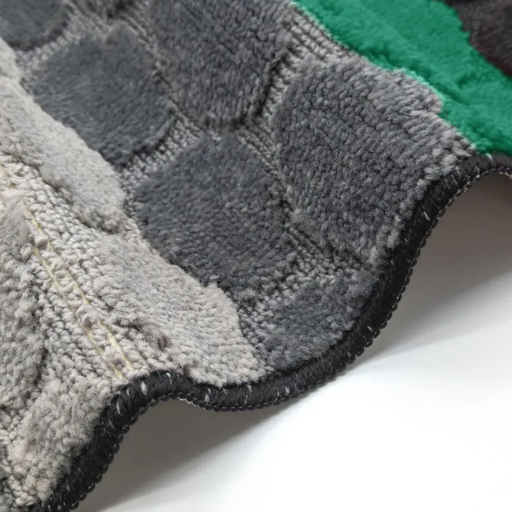 Hex Stripe Bath Mat Set - Green, Polypropylene