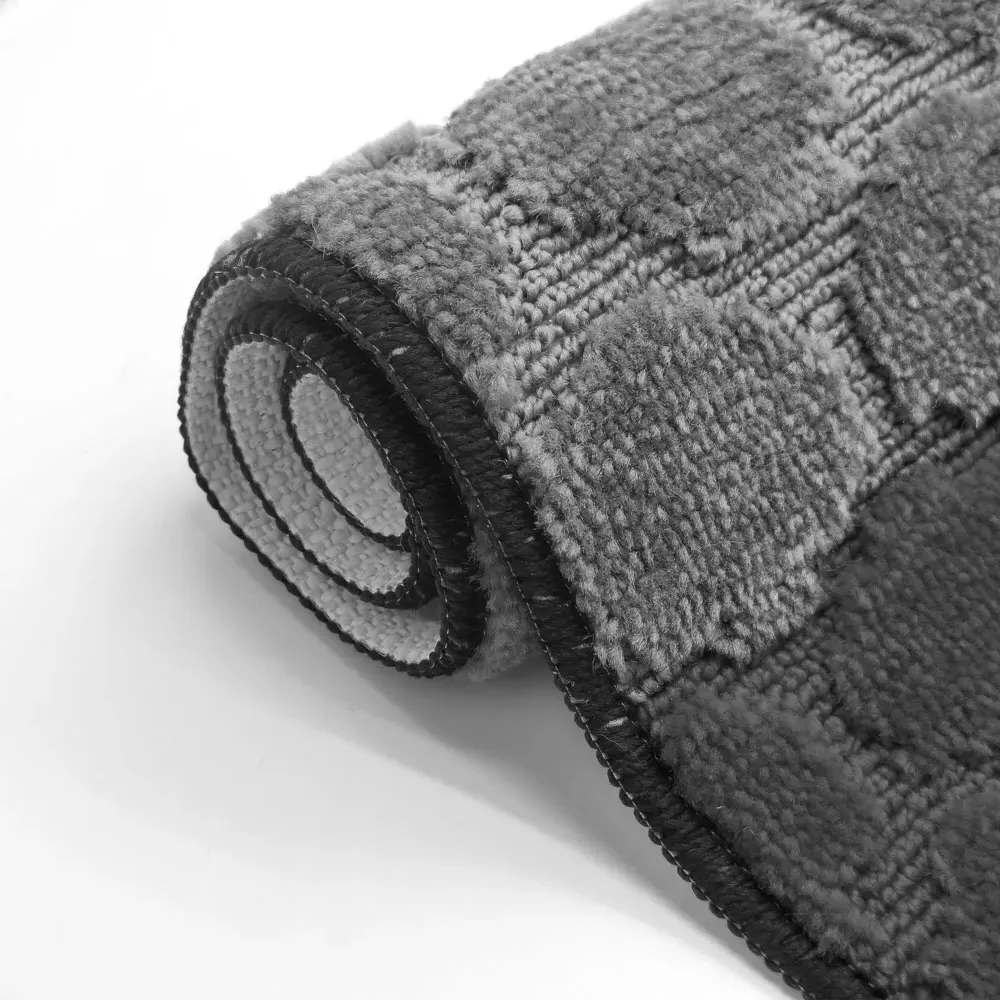 Hex Stripe Bath Mat Set - Grey