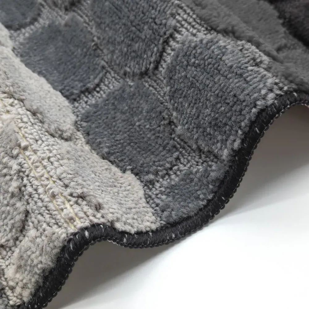 Hex Stripe Bath Mat Set - Grey