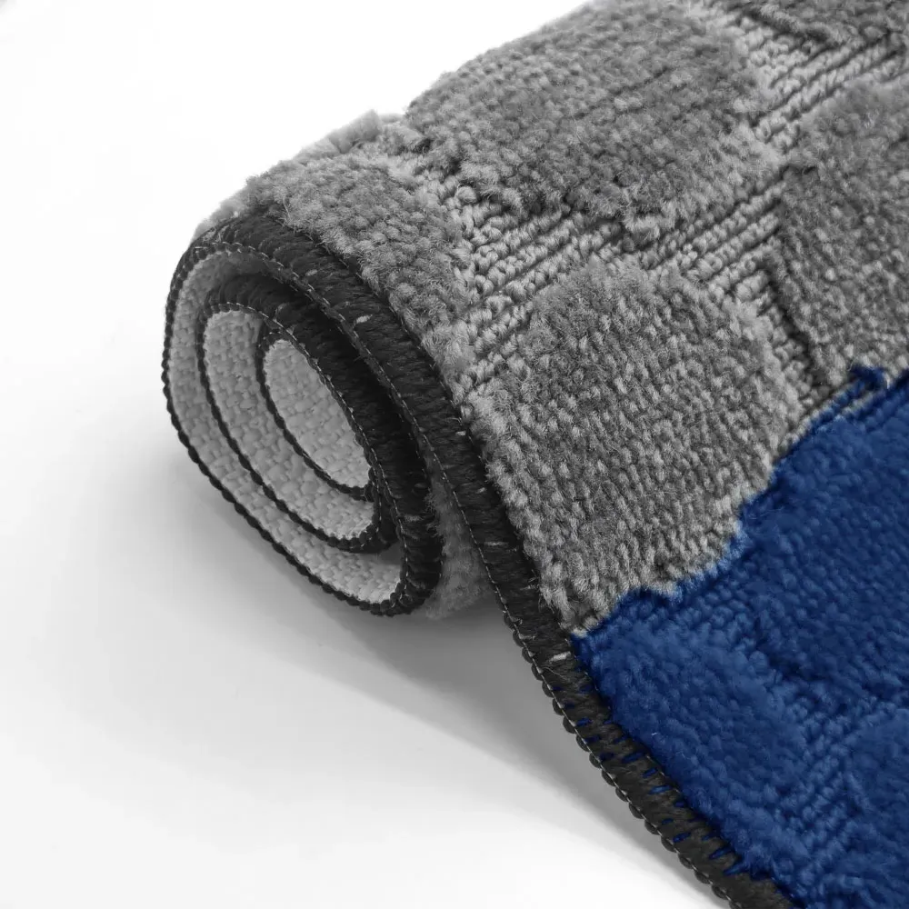 Hex Stripe Bath Mat Set - Navy