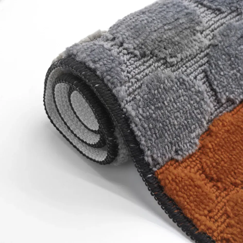 Hex Stripe Bath Mat Set - Orange