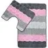 Hex Stripe Bath Mat Set - Pink, Polypropylene