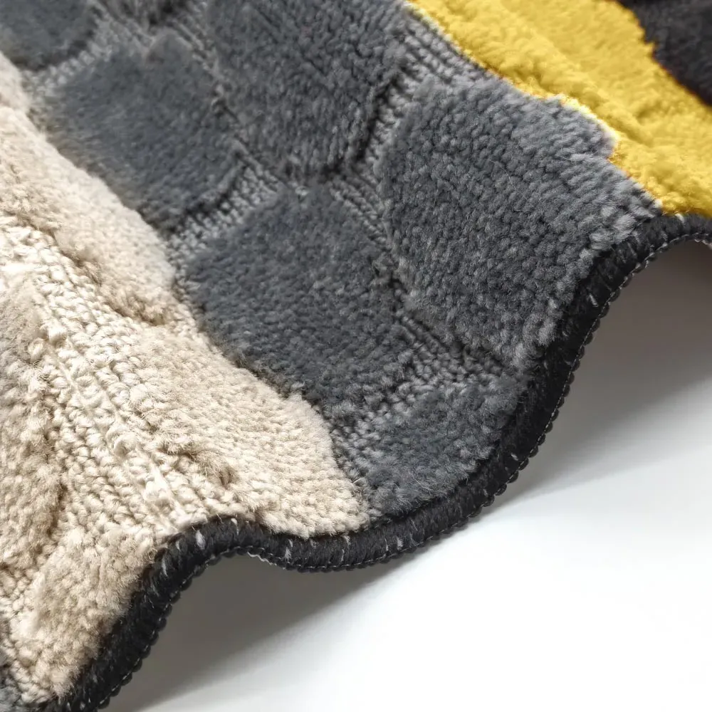 Hex Stripe Bath Mat Set - Yellow, Polypropylene