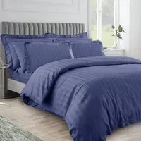 Hilton Double Stripe Duvet Set - Navy