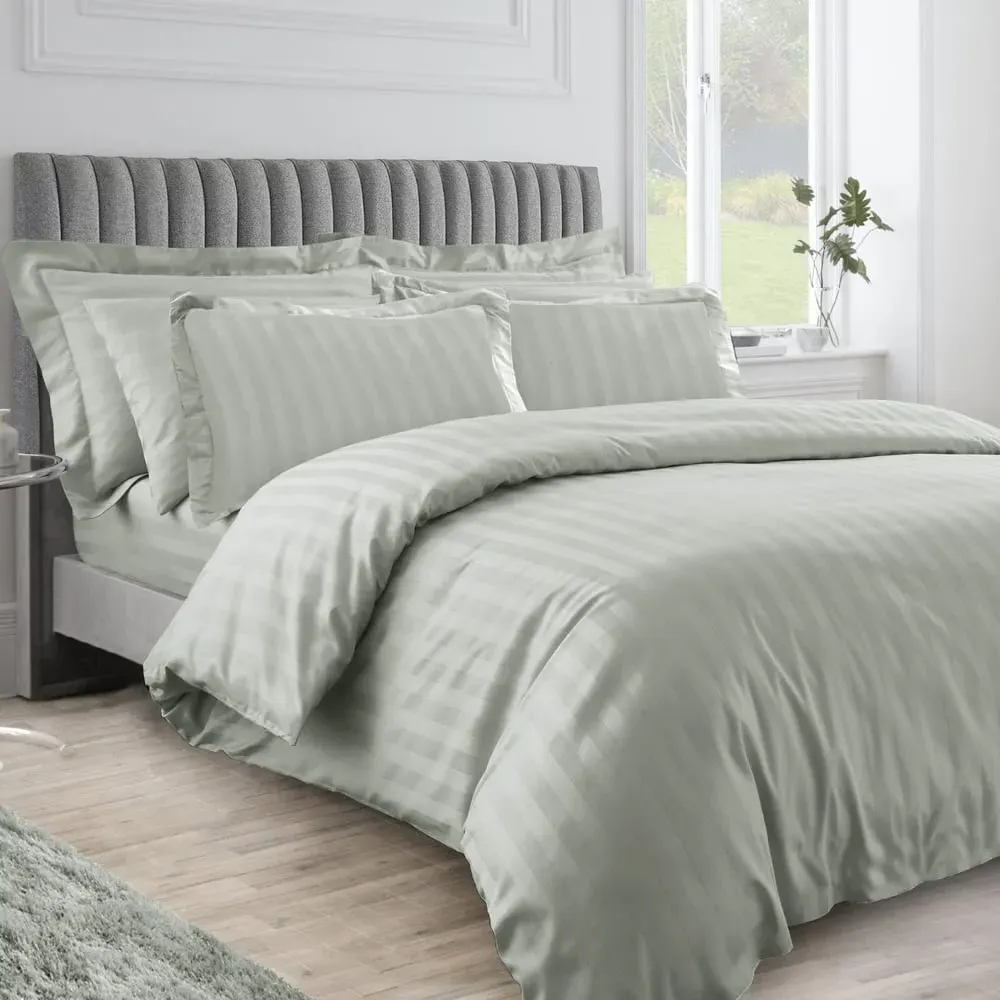 Hilton Single Stripe Duvet Set - Sage