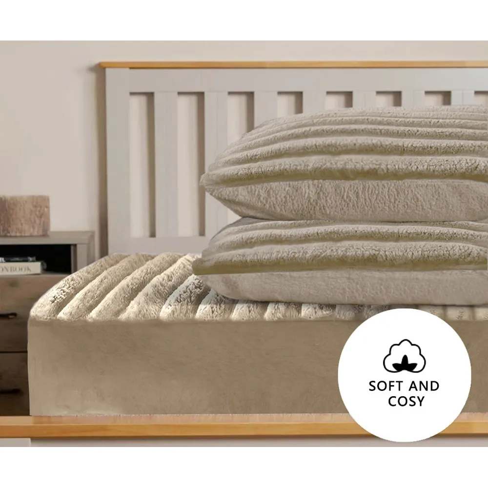 Jumbo Cord Pillowcase 2 Pack - Beige