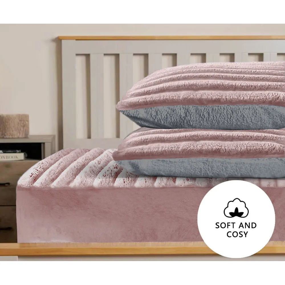 Jumbo Cord Pillowcase 2 Pack - Blush