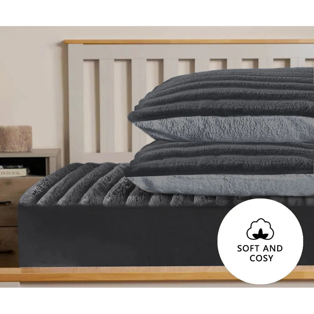 Jumbo Cord Pillowcase 2 Pack - Charcoal